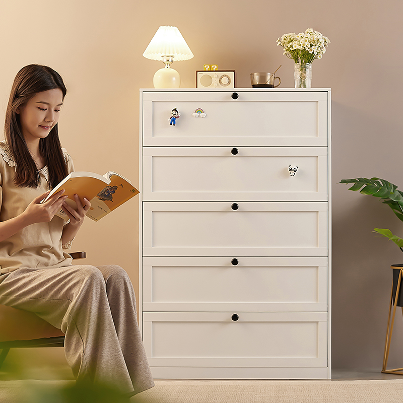 铁艺五斗柜卧室储物柜客厅边柜现代法式钢制收纳整理抽屉柜床尾柜