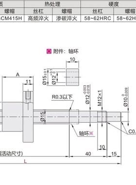 替代滚珠丝杆LCL29-15-10-L165径15程5/D10-L150-170-180-190-120