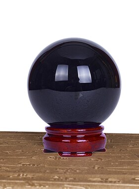 天然黑水晶球摆件家居客厅卧室书房办公室桌面工艺品水晶原石