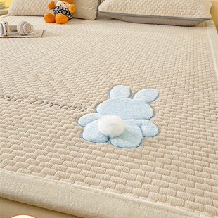 冬季加厚保暖新棉绒床褥子学生宿舍单人床垫加绒垫被铺底毛毯床盖