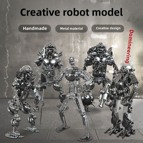 覆古铁艺钢铁巨兽战士机器人模型装饰品摆设铁皮创意手工艺品摆件