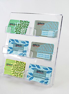 创意挂式名片盒 多层名片座办公挂墙六格名片盒 透明桌面名片架