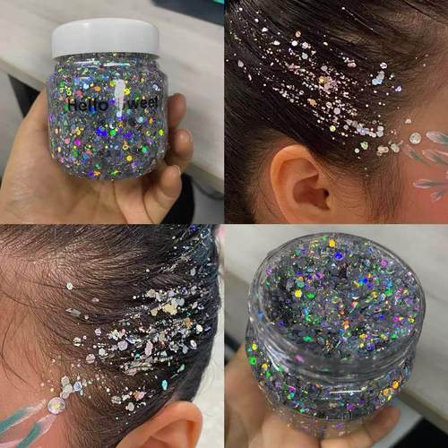 亮片啫喱膏闪粉发胶拉丁舞台妆专用防水速干彩色发蜡长效亮晶晶