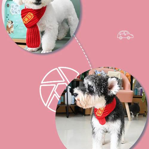 【给毛孩子的新年礼物】猫咪狗宠物围脖针织保暖喜庆好寓意围巾CJ