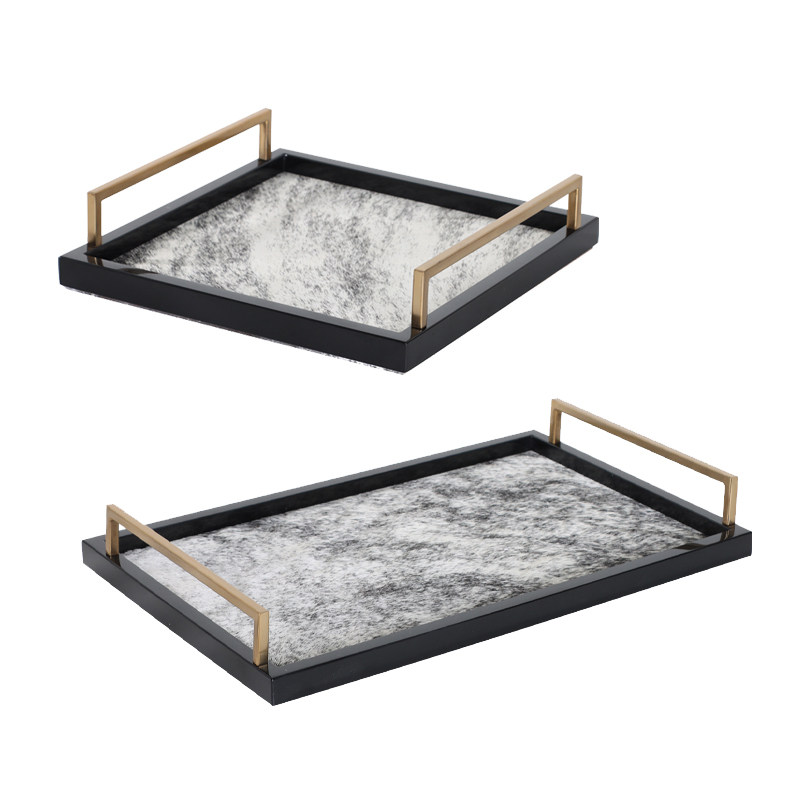 现代简约马毛木质托盘客厅样板间餐桌茶几收纳置物创意摆件装饰品,家居饰品,装饰摆件,淘宝优惠券,粉丝福利购,淘宝优惠卷