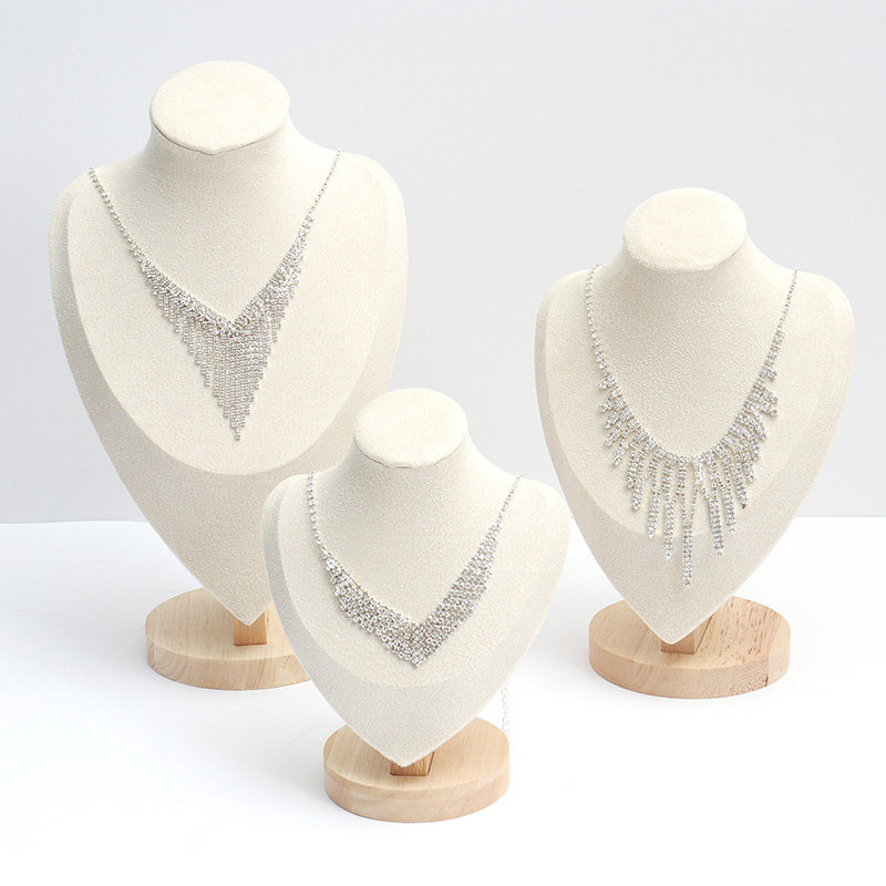 实木人像模特项链展示架首饰架柜台珠宝展示道具饰品架摆摊架子