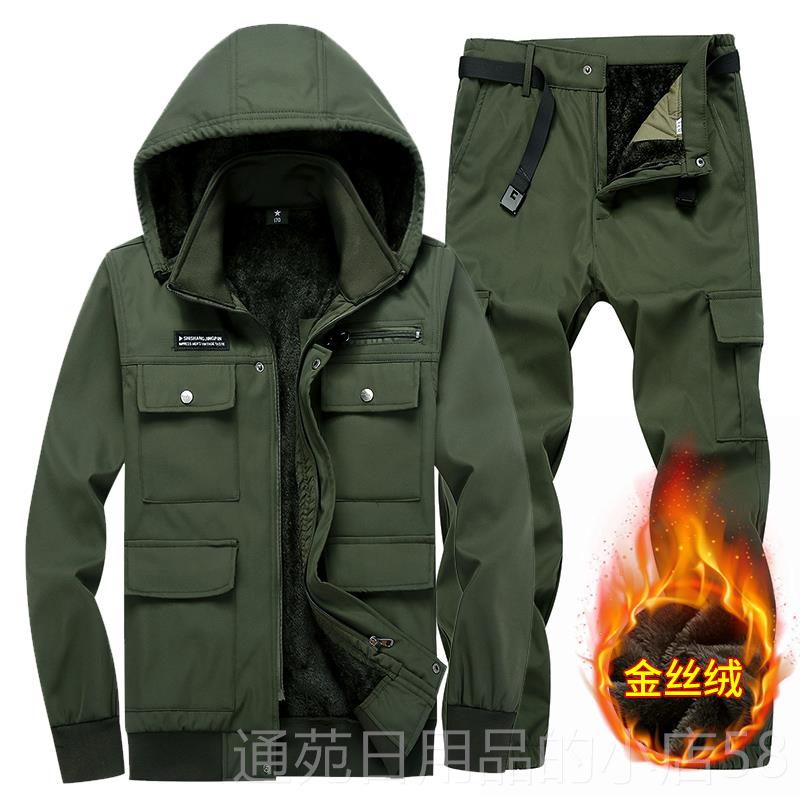 正品工作男装加绒工装套装男冬服季加厚士焊地工电焊工防烫耐磨劳