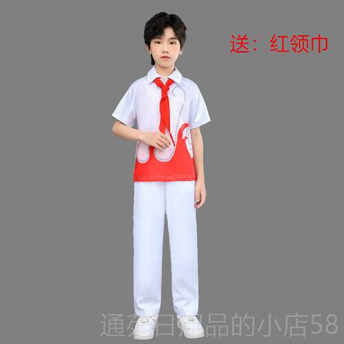 正品童合唱团中国中梦服装小学生诗歌朗舞诵服装国庆红领儿巾蹈服