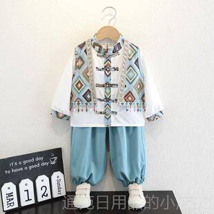 正品儿童三月日幼装汉代三五十六少数民族男女服戴庄表演服装儿园
