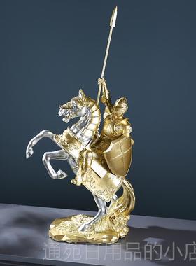 正品轻奢战马北家欧武士摆设居饰品新中式客厅工玄关办公室艺品大