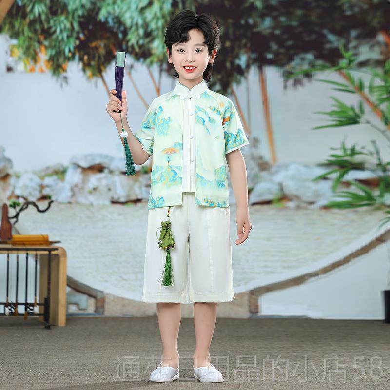 正品六一演服幼园中国风古装女童古儿风男唐装出表演服套装合唱中