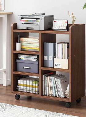 物?桌下置架文件置柜物柜桌边书收纳柜子小柜落地移动书IVG架带轮