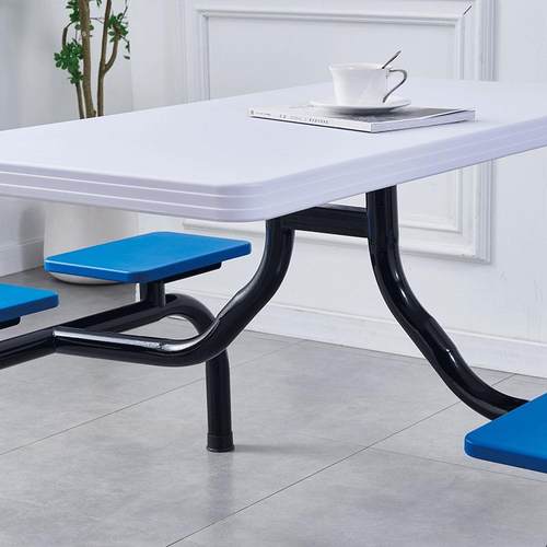 金属不锈钢椅餐桌一员工食GGC堂体4连座快餐学桌学校生食堂四连桌