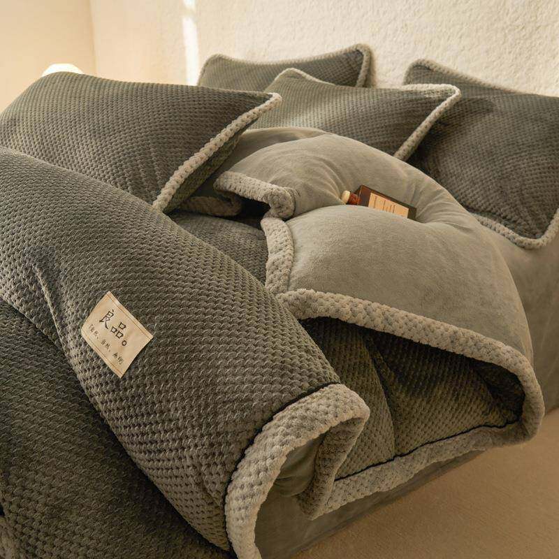 季被子冬珊被冬一整套瑚绒天棉冬被加厚保暖单人被Z2024091套被芯