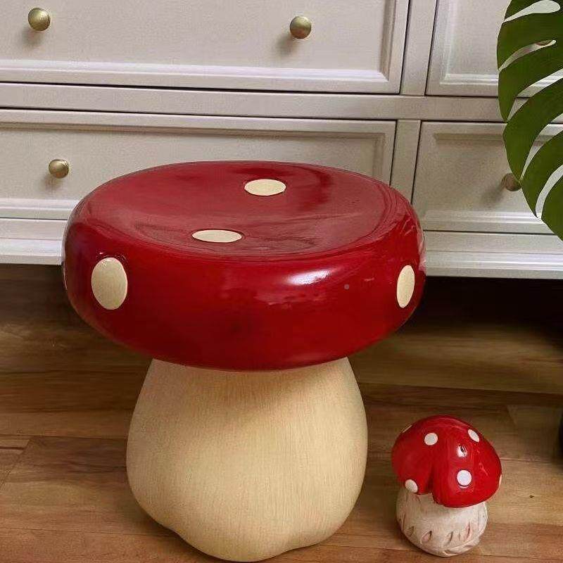 新艺款高值圆形红蘑菇凳可风爱网红术56123174客厅奶颜油卧室,家居饰品,落地摆件,淘宝优惠券,粉丝福利购,淘宝优惠卷