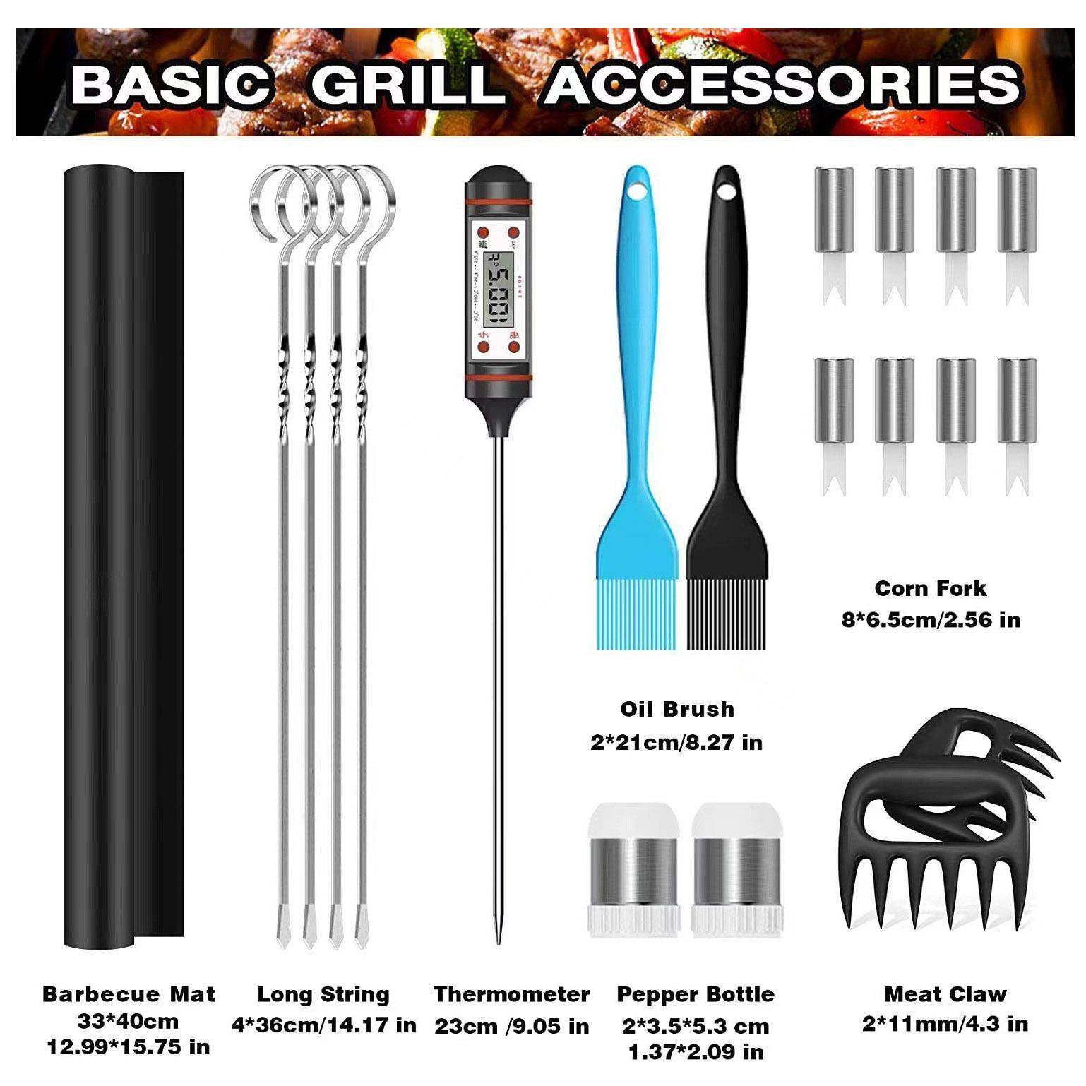 烤工具2烤5DXB烧件套装布袋包装不锈钢材质BBQ组合套装聚会用