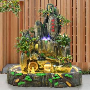 室内假山水摆件大型山园景观喷泉摆件林庭院水鱼流池酒店开BFQ业