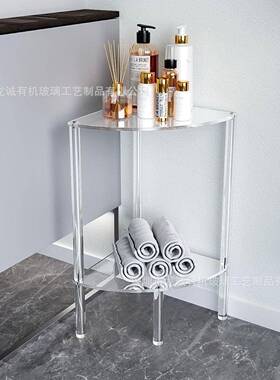 亚力透克明GYB双层可拆卸角拐小茶几收纳架床柜头浴室落地置物架