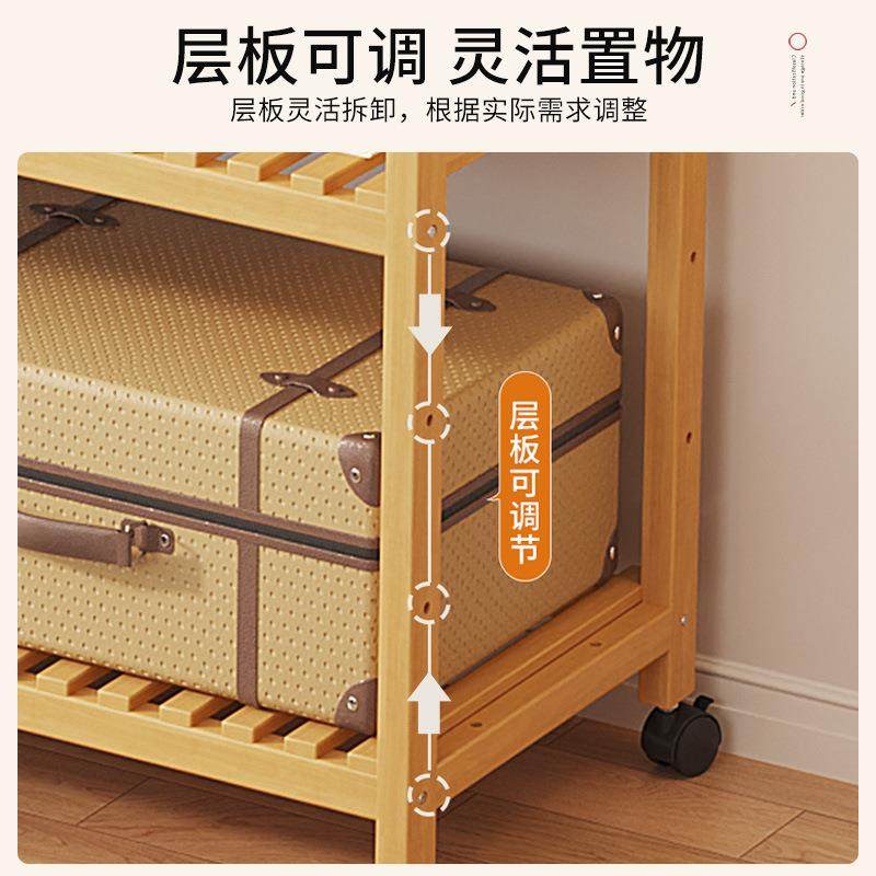 实木落地挂0101衣架帽卧置简室可移动带轮衣架家用易挂包架多功能