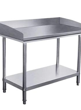 加工不锈厚钢作台厨房小吃灶店操作台EIP双层打荷桌子剁菜炒菜台