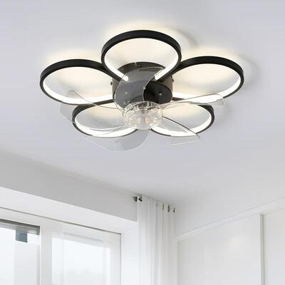 新LED吸顶风扇灯圆形大房气客厅灯灯现代款简约463书卧室餐厅风扇