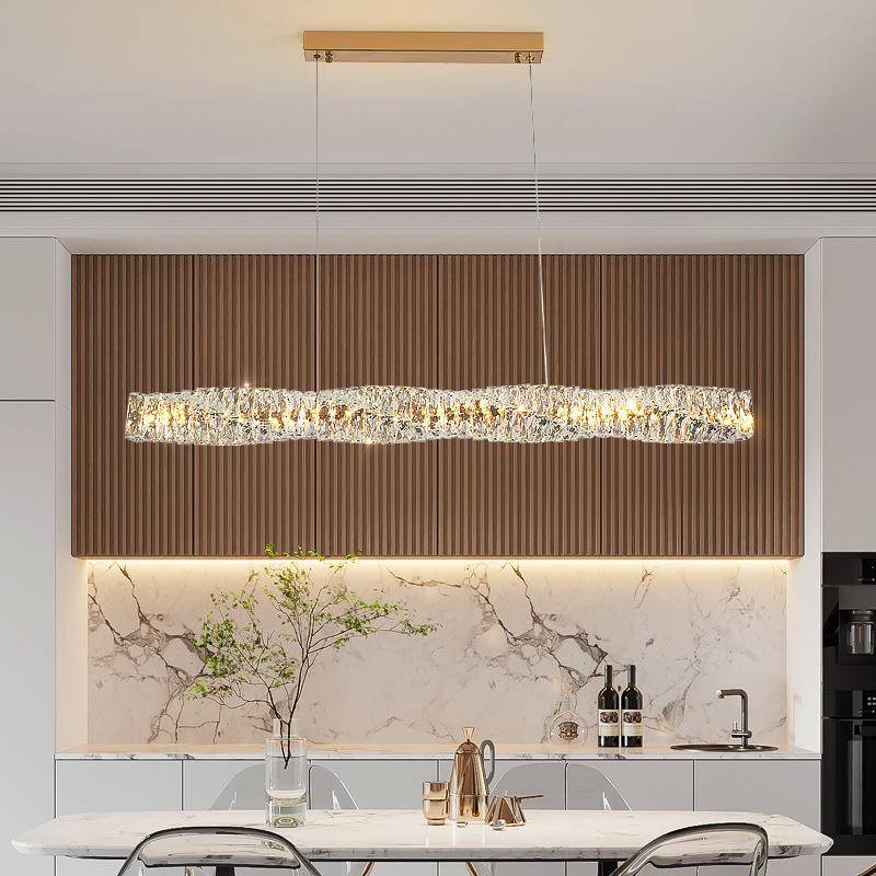 餐厅吊灯一台A05C字长条厅餐桌晶灯简约现代创饭意个性艺术吧水灯