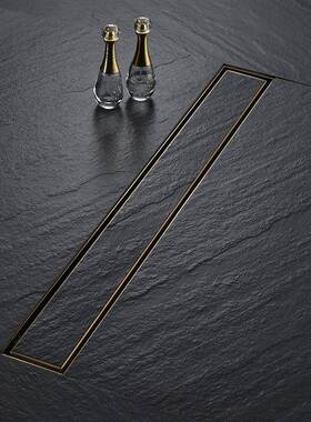 034不防锈钢拉丝金色卫生间淋浴房下水道防臭堵隐DL2219藏式D地漏