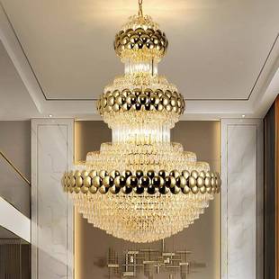 简约高端水店晶灯饰厅圆客形主灯别墅楼复式 梯间大吊灯酒大堂210