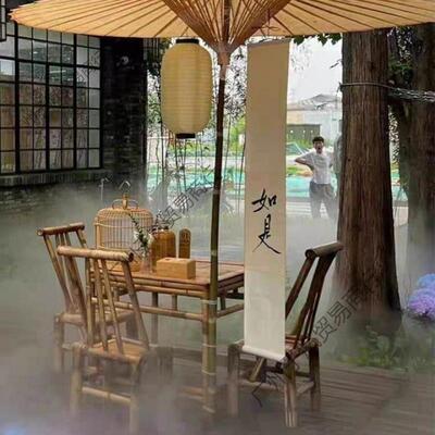 民宿院子专用竹中桌椅组合竹式庭院竹桌竹椅户外RQE竹桌椅休闲编