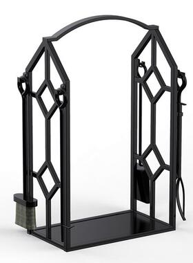 家美乡村用式柴火架木RA30035工柴架铁艺火炉壁炉户外休闲烤火炉