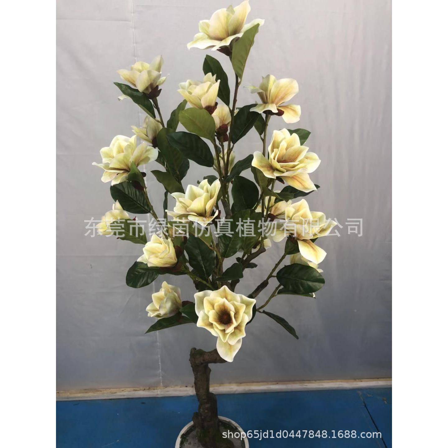 欧美仿真植花物玉兰树装饰盆LV082摆件家居装景修装饰东莞绿茵