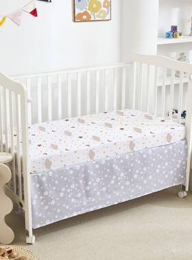欧摇4件套婴儿美床篮床单笠换洗尿台床罩儿童印花R46换洗床床笠