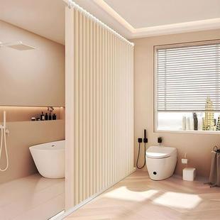 浴室隔断卫生间干湿分离可折叠浴帘帘隐淋浴房免孔磁吸1601打形防