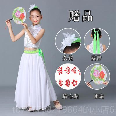 正品古典舞演出典服女儿童飘逸中国风踏歌古舞蹈表演行装古风中服