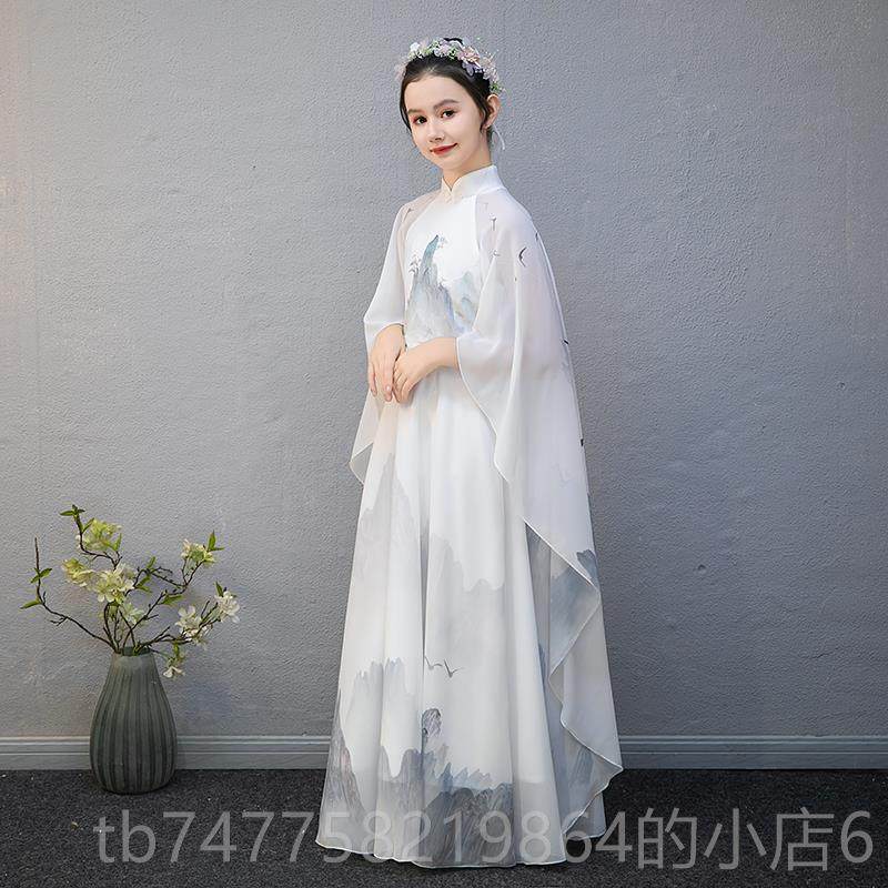 正品古筝演出服服汉童古典舞演出服飘逸舞儿蹈女服装童表演服幼儿