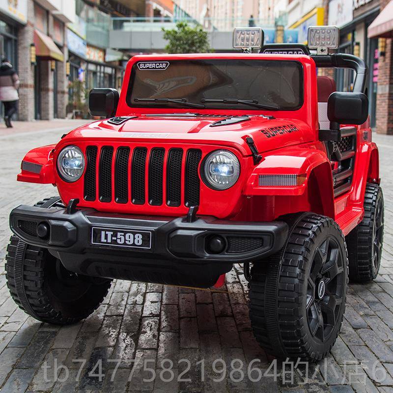 正品童电动车四轮可坐双人越野遥四控驱车男女汽宝宝小孩摇摆玩儿