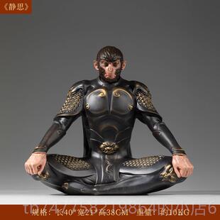 正品》《静思铜金岁月全房黄铜孙空摆悟件工艺品办公室书桌面装饰