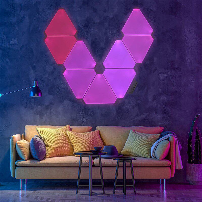 三角形电竞智能拼接灯三边奇光板量子灯声控家居电视背景氛围灯