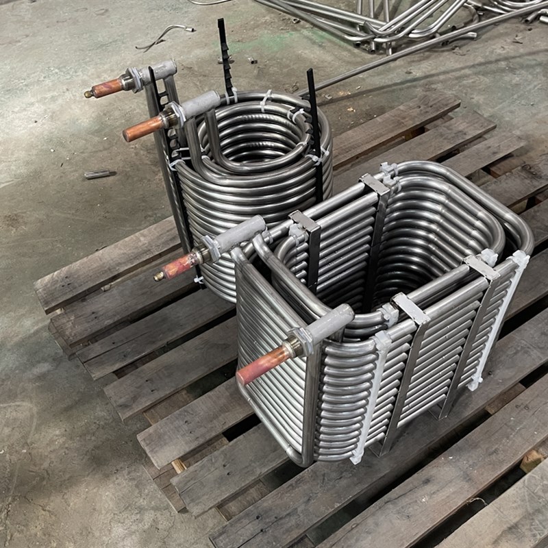 厂家直销 专业定做 矩形方形304不锈钢盘管蒸发器冷却器热交换器