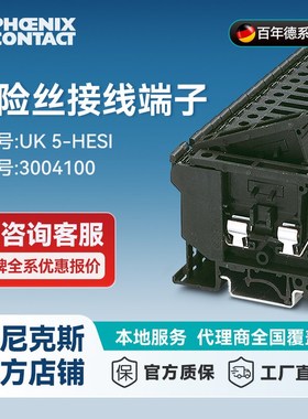 德国菲尼克斯UK5-HESI保险丝接线端子导轨螺钉式接线50个3004100