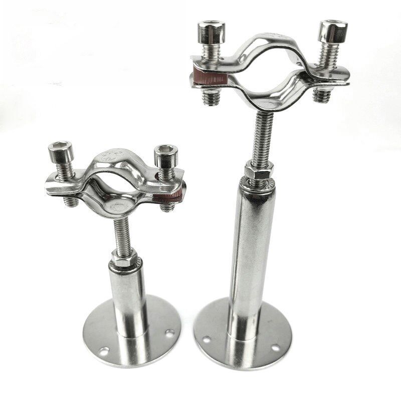 04不锈钢支架托架加厚可调节活动伸缩管道固定支架托卡扣支撑架