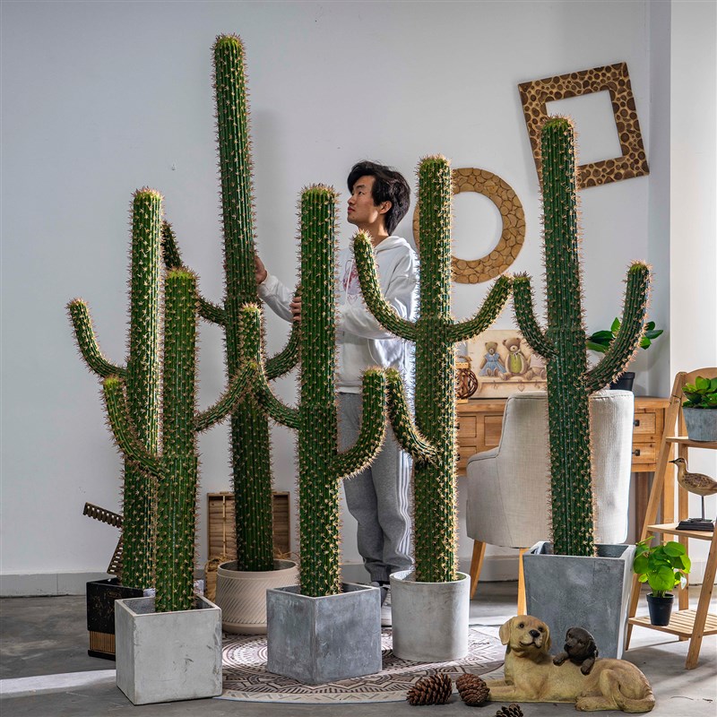 大型仿真仙人掌假树热带植物仙人柱室内落地绿植盆栽装饰造景摆件