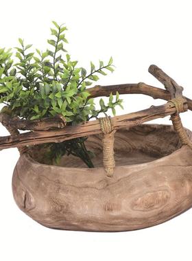 手瓶工木制作烧桐工艺花桶花CF19263盆田园温馨民宿花装饰品