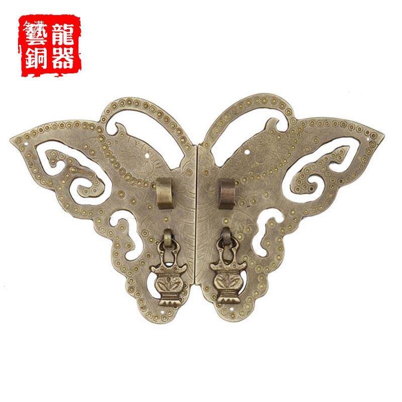 把手仿花古典家具铜柜配件柜门橱老式蝴KPR蝶门门牌小拉手