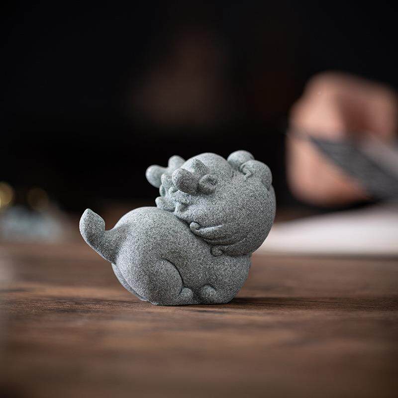 国石潮风桌CSZW-BJA面龙摆件可吉祥创意家居招财鱼缸造景装饰爱青