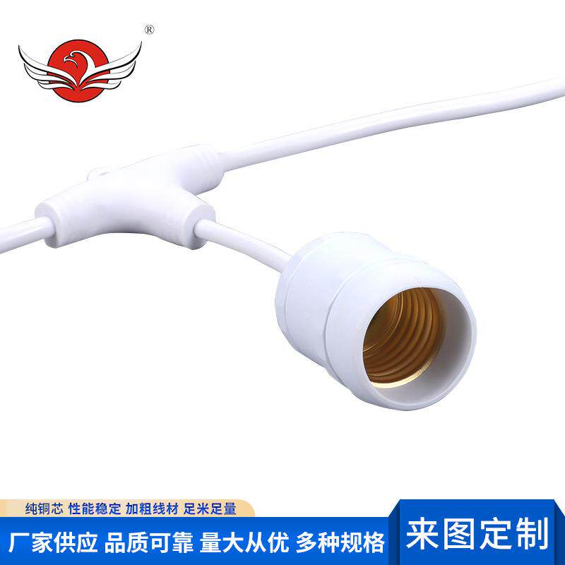 BYV欧式户外防水灯串欧洲庭院灯串高线欧规压电源线螺E27口灯座