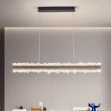 设0计师轻奢餐桌餐厅主灯24年253新2款感一条字长意式极简吊灯