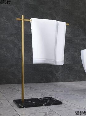 L心黑金实架落地大理石毛巾浴酒店浴室置物架73815卫生间巾收纳架