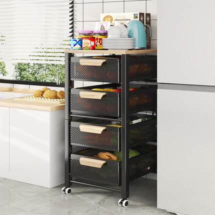 厨房篮子置物架层落地移动菜hBBNf3Aj可多放水果蔬菜收纳家用多功