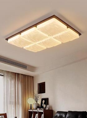 胡桃木LED顶新中式客394厅主卧室厅房间2吸025灯新款全屋实餐木灯